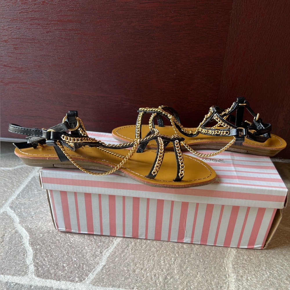COPY - COPY - Wild Diva Lounge Black Chain Sandals